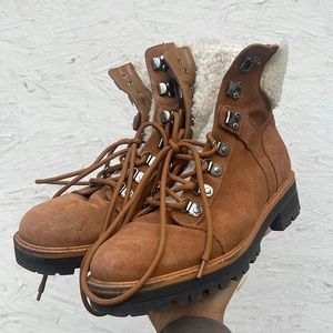 Marc Fisher Suede and Sherpa winter boots